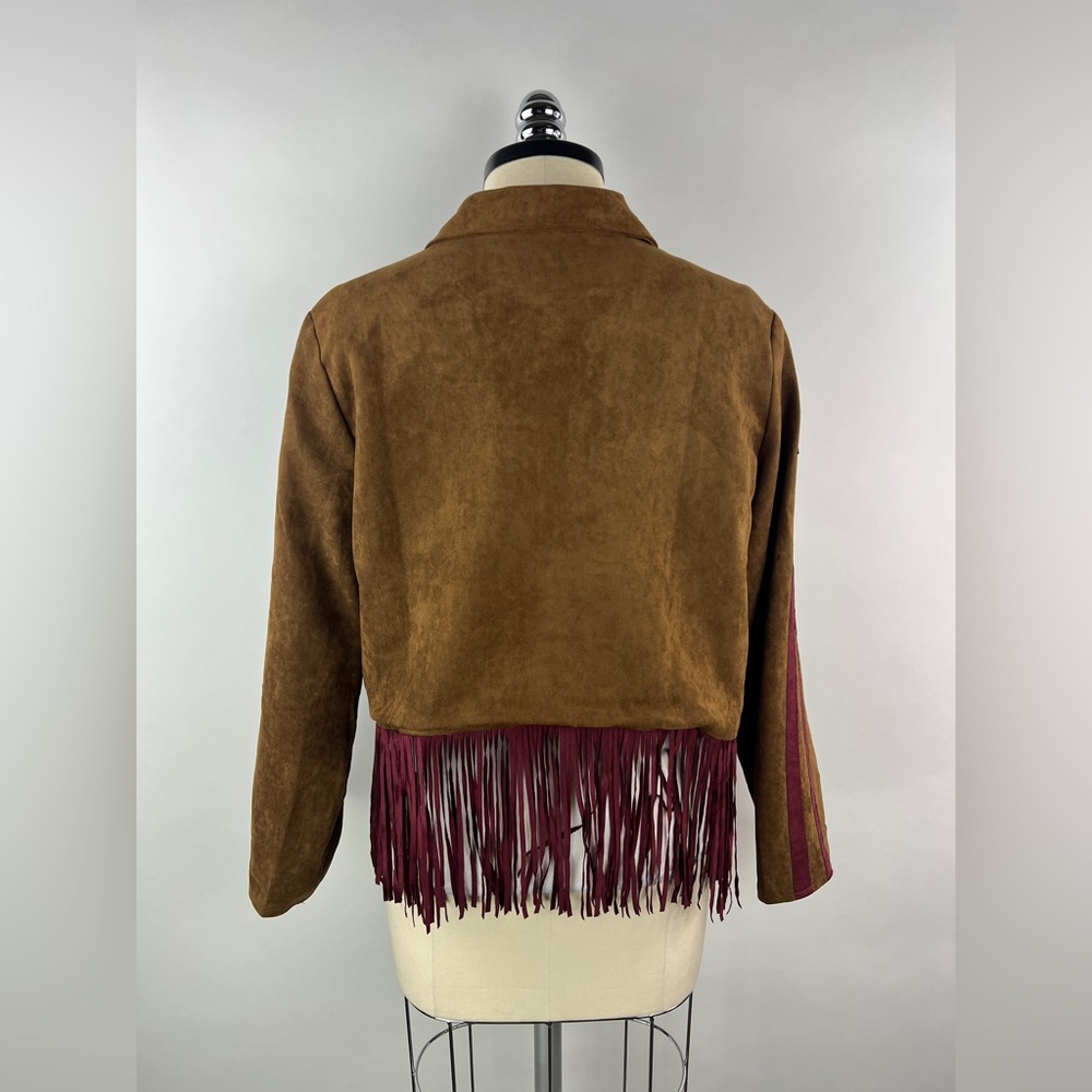 💚 3432. Western Fringe Button Front Jacket - Picture 3 of 8